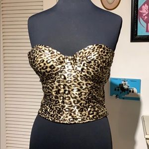 Leopard Print Corset Bustier Top